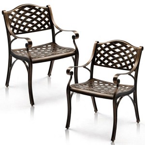 Karl Home | 32.7 In. Cast Aluminum Outdoor Dining Chairs (Set Of 2) - 1 of 1