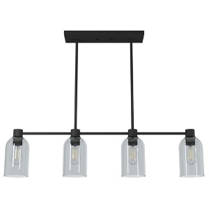 Hunter Fans 4.5" Lochemeade Ceiling Light Natural Iron Finish - Modern Linear Chandelier with 4 Glass Dome Shades - 1 of 1