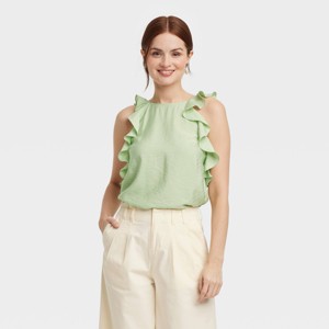 Women's Ruffle Tank Top - A New Day™ - 1 of 3