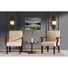 Fabric Accent Arm Chair Set of 2 with Round Wood Side Table, Contemporary Chairs for Living Room, Bedroom, or Office - 2 of 4