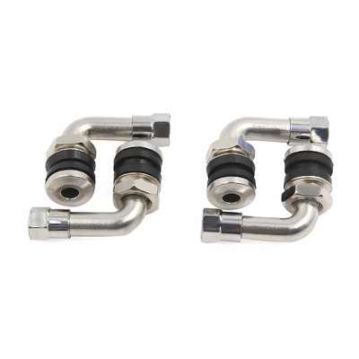 Unique Bargains 110 Degree Angle Anti-leakage Tubeless Tire Valve Stem Cap for Motorcycle Silver Tone 4 Pcs