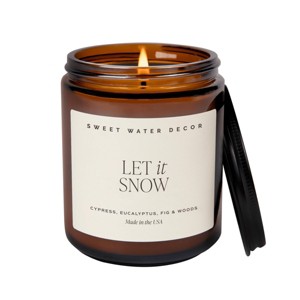 Sweet Water Decor Let it Snow 9oz Amber Jar Soy Candle - 1 of 3