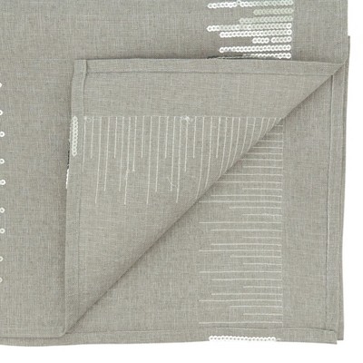 Silver Sequin Border Polyester Table Runner, 16" x 72"
