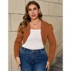 Women Plus Size Women's 3/4 Sleeve Open Front Knit Cropped Bolero Shrug Cardigan Sweater for Women - 2 of 4