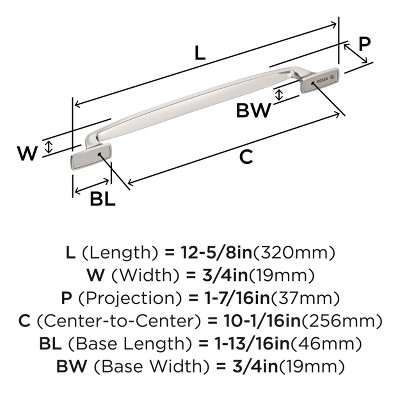 Polished Nickel 10-1/16" Cabinet Drawer Pull with Mounting Hardware