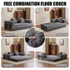 Chenille Floor Sofa Bed with Pillow and Armrests, Convertible Futon Couch for Small Spaces, Foldable Sofa Sleeper for Living Room or Bedroom-Koiai - 2 of 4