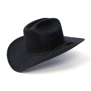 Western Express Black Felt Western Cattleman Hat with Black Hat Band - 1 of 4