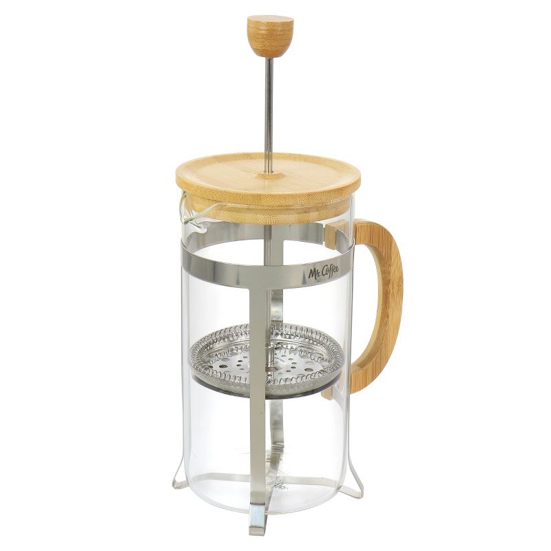 Mr. Coffee Cafe Bambu 33 Ounce Glass French Coffee Press with Bamboo Handles, 5 of 6