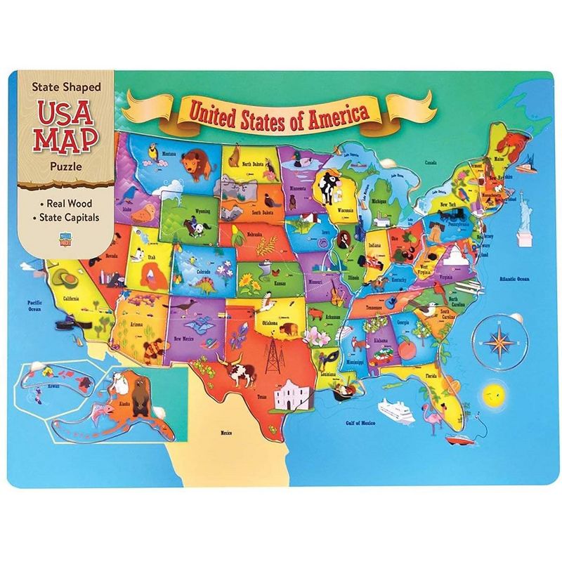 MasterPieces Inc USA Map 44 Piece Real Wood Jigsaw Puzzle, 2 of 7