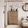 Jojoka Farmhouse 5-Drawer Dresser,44.8" Tall Wood Chest of Drawers with Natural Texture for Living Room - 4 of 4