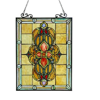 Chloe Lighting Avalon Tiffany-Glass Victorian Window Panel 18X25