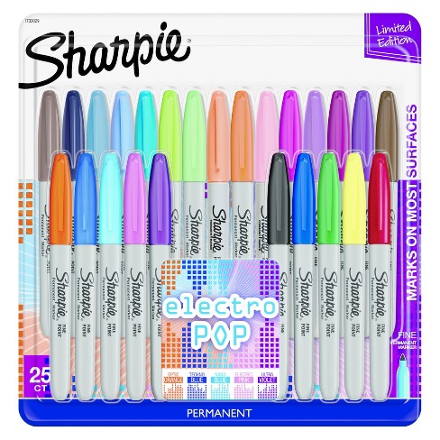 Sharpie Electro Pop Permanent Markers Fine Tip 25ct