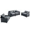 3-Piece Corduroy Sofa Set with 2 Singles + 2-Seater - 3 of 4
