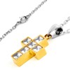 ELYA Women's Polished Cubic Zirconia Cross Steel Necklace - 19" - 4 of 4