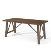 Gulches Farmhouse Dining Table, 71" Solid Wood+MDF Table with Cross Beam Frame, Antique Brown Finish, Rectangular Design for Home - 2 of 4