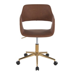 Okak Modern Office Chair with Golden Metal Base, 360 Swivel Chair with Adjustable Height, Criss Cross Chair for Office, Home - 1 of 4