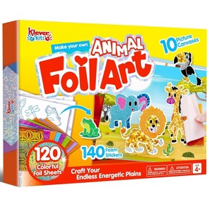 Klever Kits Foil Art Kit for Kids - Arts & Crafts Supplies, Animal Foil Foam Stickers, Birthday Christmas Gifts for Boys & Girls Ages 4 and Up - 1 of 4