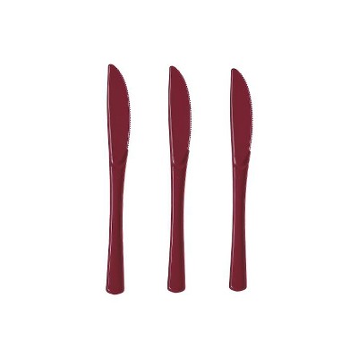 Burgundy Heavy-Duty Plastic Disposable Cutlery Set - 150 Pieces