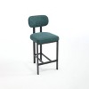 Sapphtopaz Modern Bar Stools Fabric Counter Height Bar Stools with Back and Metal Legs Dining Chairs Set of 2 for Kitchen Island, Dining Room - 3 of 4