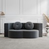 Ridstar Modern Convertible Plush Corduroy Foam-Filled Sofa Bed with 2 Pillows for Living Room-Gray - 2 of 4