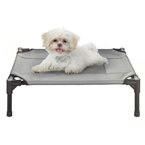 Elevated Dog Bed - 24.5x18.5-Inch Portable Pet Bed with Non-Slip Feet - Indoor/Outdoor Dog Cot or Puppy Bed for Pets up to 25lbs by PETMAKER (Gray) - 1 of 4