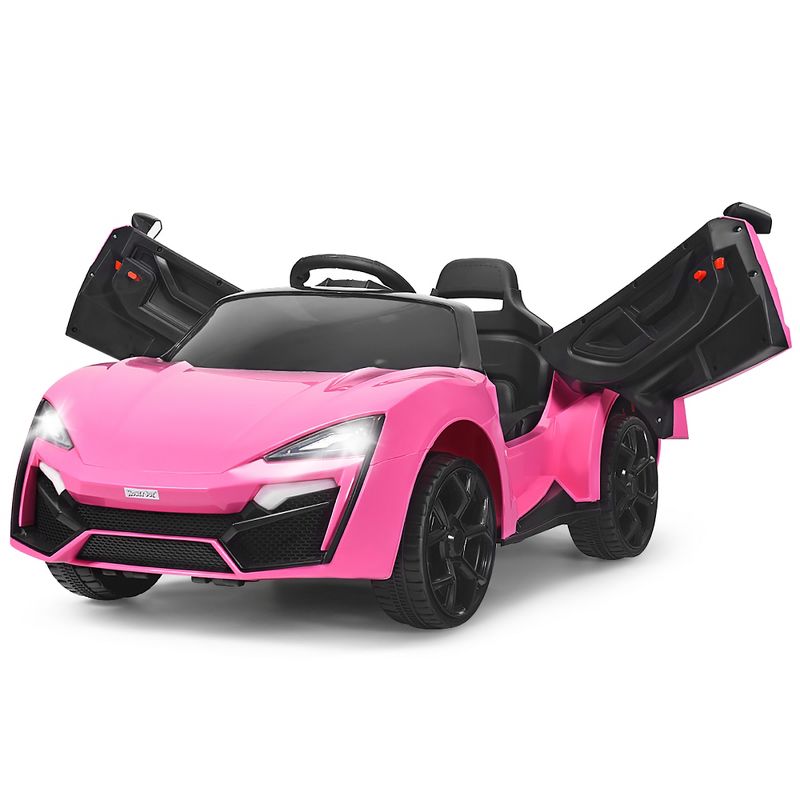 Costway 12V Kids Ride On Car 2.4G RC Electric Vehicle w/ Lights MP3 Openable Doors White\Black\ Red\Pink, 5 of 11