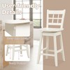 Tangkula 2PCS 24.5 Inch Counter Height Bar Chairs Swivel Bar Stools w/ Hollow Backrest - 4 of 4