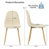 FurnitureR Dining Chairs Set of 4, Chenille Fabric Dining Room Seating, Armless Mid-Back Side Chairs for Kitchen, Living Room, Bedroom, Beige - 2 of 4