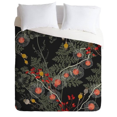 King Iveta Abolina Citlali Night Floral Comforter Set Red - Deny Designs