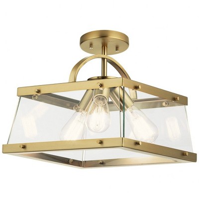 Darton 13.75" 3-Light Convertible Pendant with Clear Glass and Pewter Finish