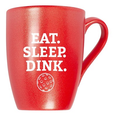 Elanze Designs Eat Sleep Dink Crimson Red 10 ounce New Bone China Coffee Cup Mug