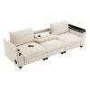 NicBex Sectional Sofa Modern Comfy Cloud Couch Set with Bluetooth Speaker, Drop Down Table, Cup Holders, USB Charger, Storage Armrest - 3 of 4