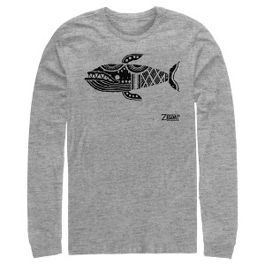 Men's Nintendo Legend of Zelda Link's Awakening Whale Hieroglyphic Long Sleeve Shirt - 1 of 3
