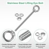 Unique Bargains Stainless Steel Durable Rust-Resistant Eyebolts with Nuts Washers Male Screw for Fastening 10 Pcs - 2 of 4