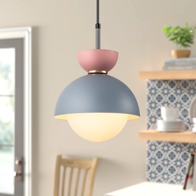 Rennnsan Terenelle 7"W 1-Light Globe Glass Modern Dimmable Pendant in Multicolored