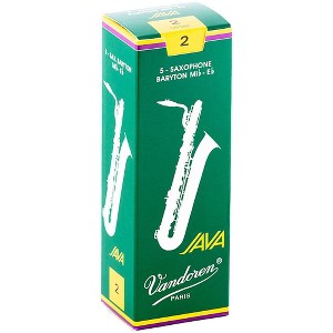 Vandoren JAVA Green Baritone Saxophone Reeds Strength - 2, Box of 5 - 1 of 2