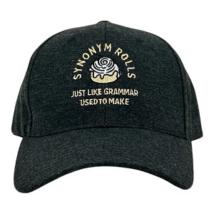 Synonym Rolls Just Like Grammar Used To Make Hat Funny Sarcastic Graphic Novelty Cap - Crazy Dog Hat For Foodies Black Standard - 1 of 4