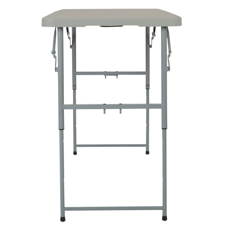 4&#34; Long Height Adjustable Fold in Half Resin Multi Purpose Table Gray - OSP Home Furnishings, 4 of 8