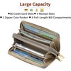 Clotth Womens Wallet - Large Capacity RFID Blocking Leather Wallet for Women Double Zipper Wristlet Clutch for Phone,Travel & Daily Use - 4 of 4