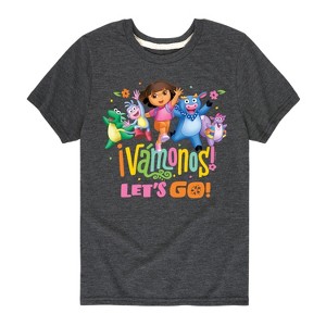 Boys' Dora the Explorer Vamonos Lets Go Short Sleeve Graphic T-Shirt - Heather Charcoal - 4T - 1 of 3
