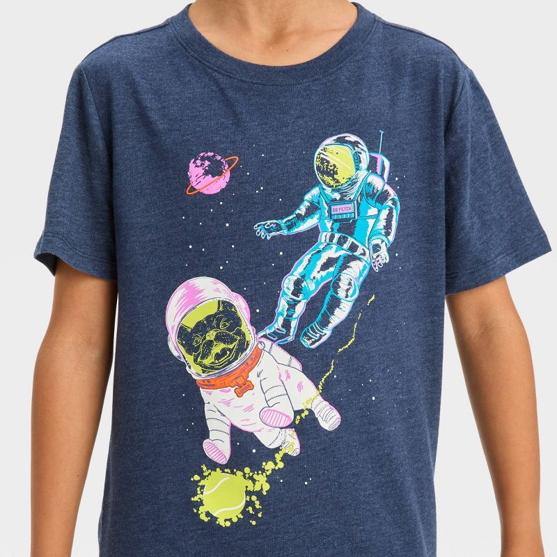 Boys' Short Sleeve Astronaut Puppy Graphic T-Shirt - Cat & Jack™ Navy Blue, 3 of 5