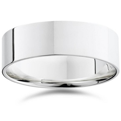 Pompeii3 7mm Flat High Polished Wedding Band 950 Platinum