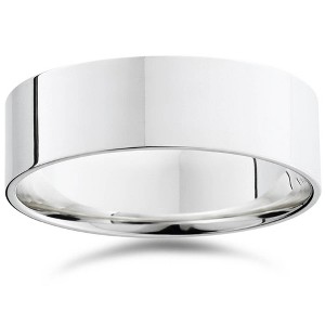 Pompeii3 7mm Flat High Polished Wedding Band 950 Platinum - 1 of 3