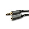 SatelliteSale Auxiliary 3.5mm Audio Jack Male to Female Digital Stereo Aux Extension Cable Universal Wire Black/White Nylon Cord - 3 of 4