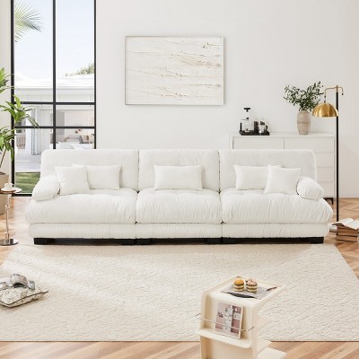 Modern Sectional Sofa, 3-Seater Sofa Modular Deep Seat Sofa Couch, Cloud Sofa with Cushions and Pillows, Sofa for Living Room-Cuddlewood
