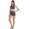 Memoi Women's Seamless Rib Bralette and Boyshort Panty Set Black S - 2 of 4