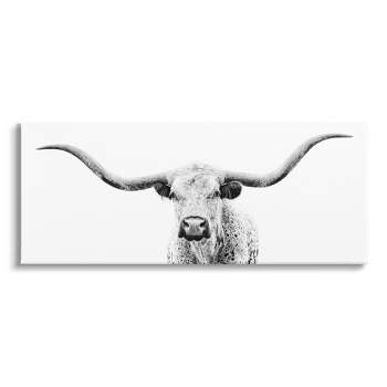Stupell Longhorn Cattle Gazing Photography Gallery Wrapped Canvas Wall Art