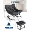 Oversized Lounge Chair with Footrest, 350 lb Capacity, Plush Full-Body Cushion, Sturdy Metal Frame Egg Rocker for Patio, Balcony, Backyard - 3 of 4