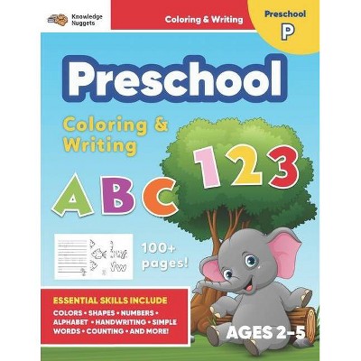 Jumbo ABC's & 123 Preschool Coloring Workbook - by  Knowledge Nuggets & The Hungry Unicorn Publishing (Paperback)