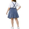Agnes Orinda Women's Plus Size Denim Side Button Adjustable Strap Overall Jumpers - 4 of 4
